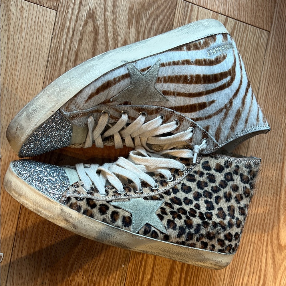 Golden Goose SPECIAL EDITION Animal Print Sneakers Swarovski